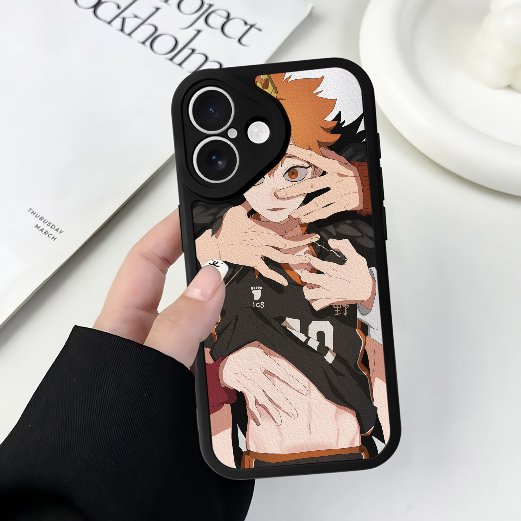 （画像用） ハイキュー!! Haikyu!! 【iPhone 16シリーズ対応】シリコンスマホケース（レザー調） 材質：シリコン